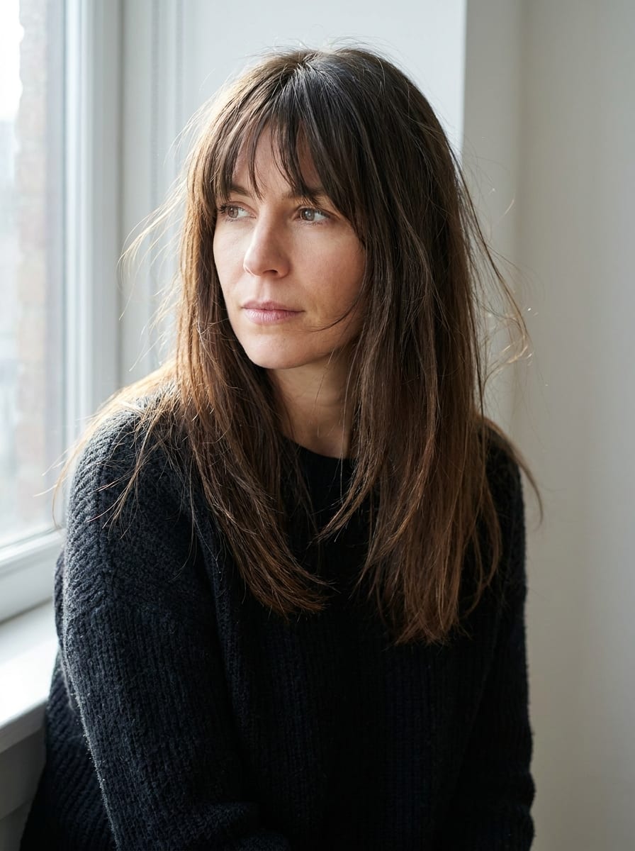 Glatte Haare mit Wispy Bangs - Frisur für glatte Haare